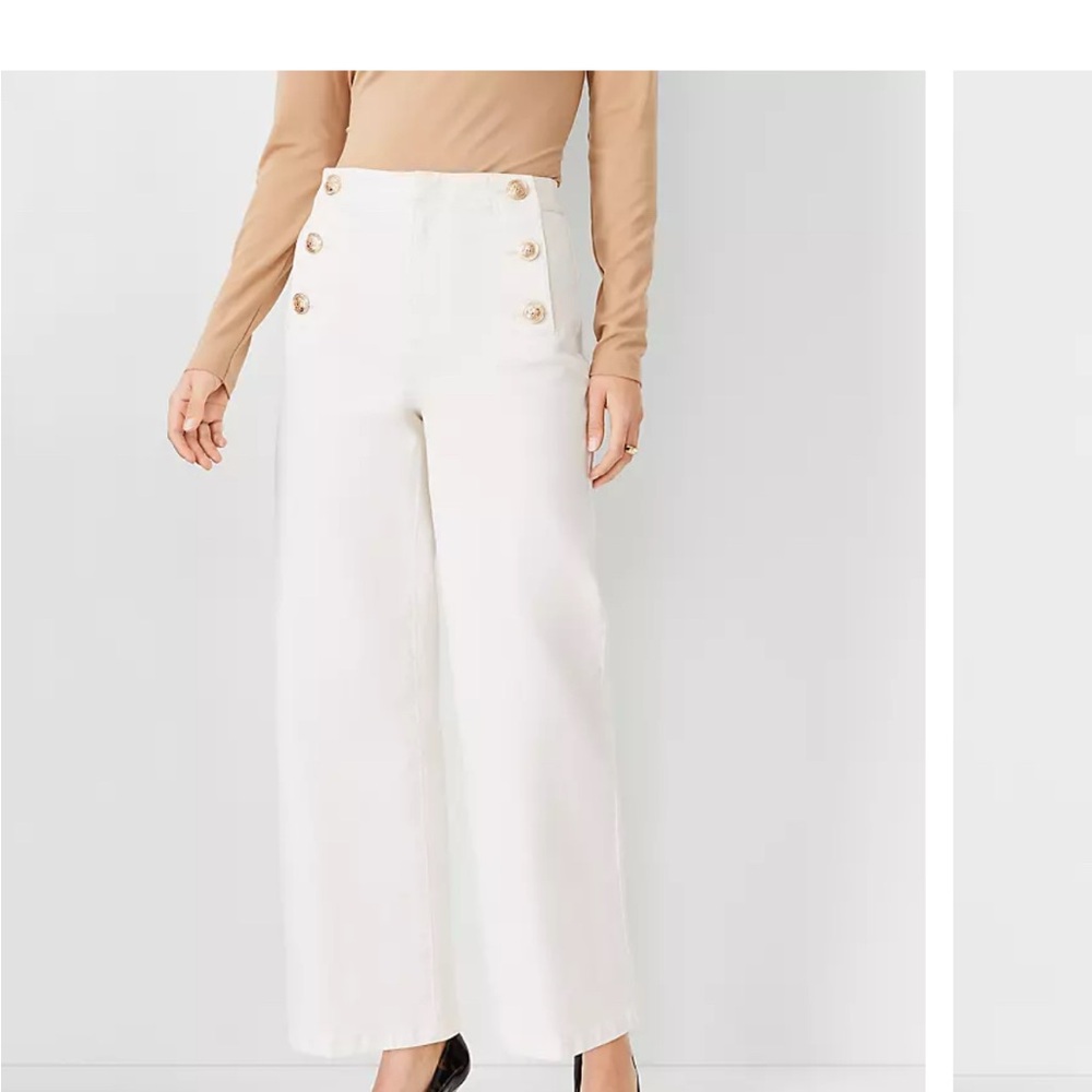Ann Taylor White High-Waisted Women's Pants